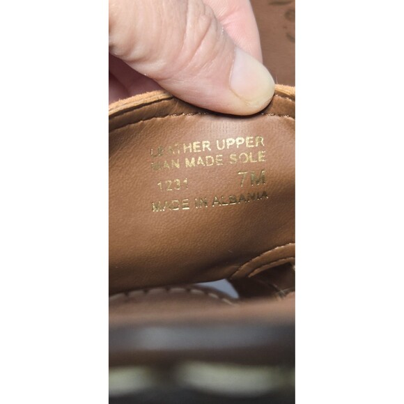 Mariella Leather & Suede Rust Wedge Kitten Heel Made In Italy 7 Summer - Picture 6 of 8